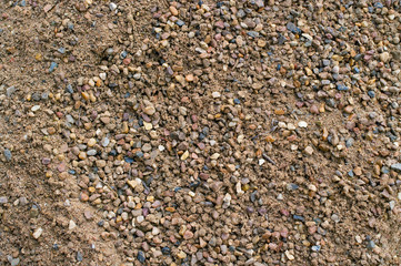 Sandy beach with small stones