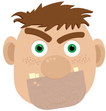 Cartoon ogre, vector illustration, without gradients and meshes