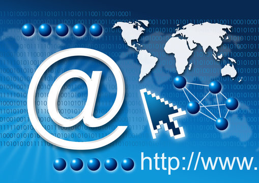 Internet collage blue
