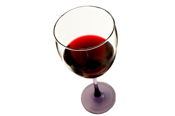 glass of red wine isolated on white