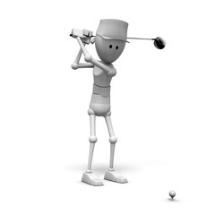 cg character playing golf