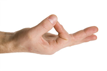 Gestures of hands - OK. Isolated on white background