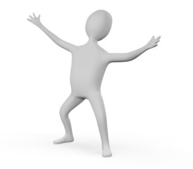 3d person is happy