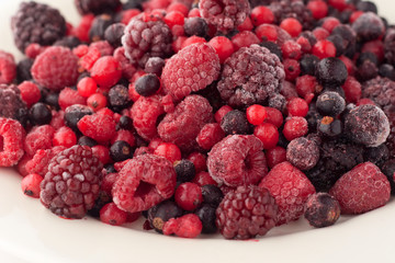 Frozen raspberries, blackberries, cranberries and currants