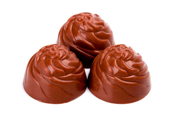 three chocolate sweets