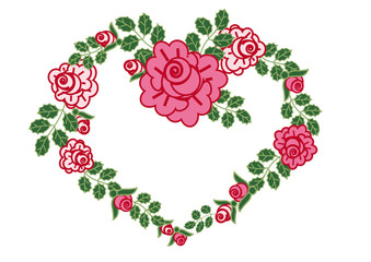 The heart of pink roses