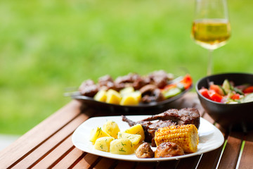 Grilling at summer weekend