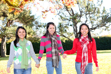 Young Asian Girls in Park