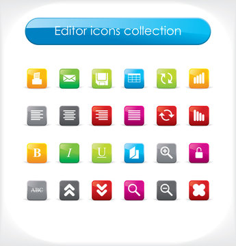Editor icons collection. Vector.