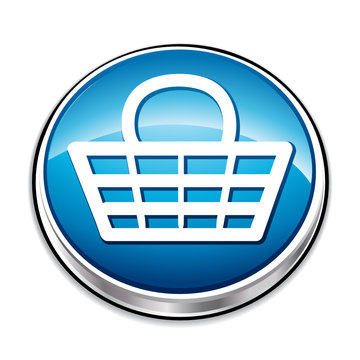 recommend clip art: Blue handle shopping basket button