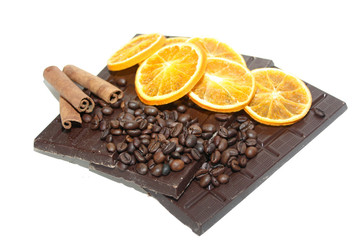 orange, chocolat, canelle et café