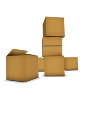 stack of cardboard boxes