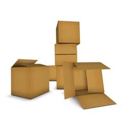 stack of cardboard boxes