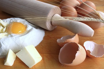 eggs and flour