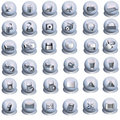 Grey interface icons 2