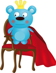 Toy the king a bear on a chair