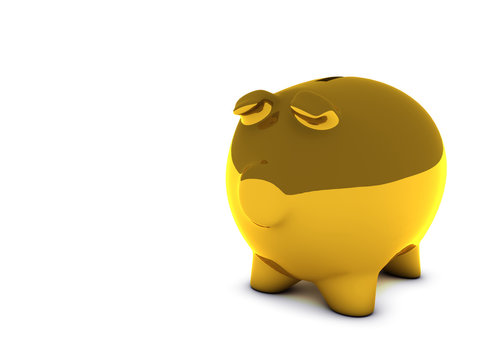 gold piggy bank