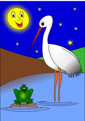 Fototapete Storch und Frosch © Petr Necas