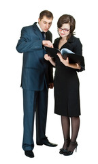 businessman and businesswoman