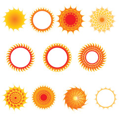 Vector set of sun symbols