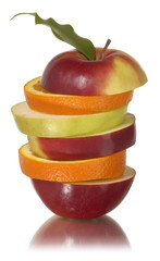 apples and orange slices