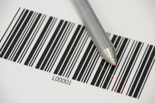 Barcode mit Scanner Laser Inventur