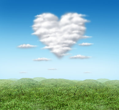 Valentine cloud heart