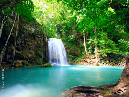 Водопад природа вода деревья тропики бесплатно