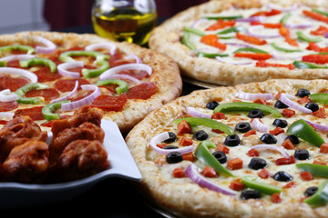 pizza and wings meal
