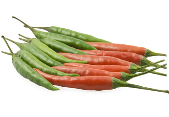 Cayenne pepper  lie opposite each other