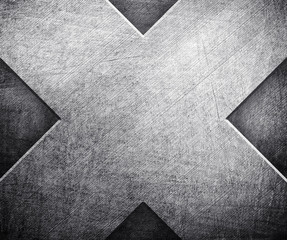 x pattern on metal background
