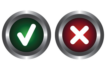 Two buttons with symbols