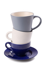 stack of three coffee cups