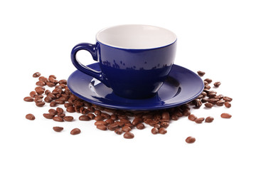 coffee beans and coffee cup