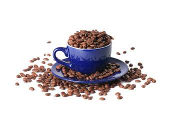 coffee beans and coffee cup