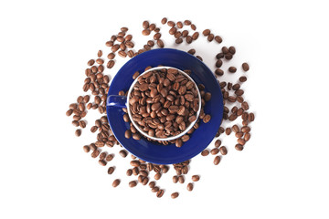 coffee beans and coffee cup