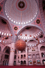 Interior of Kocatepe Mosque in Ankara, Turkey