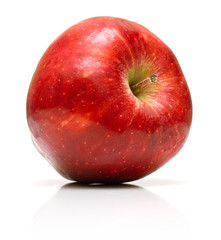 red apple on white
