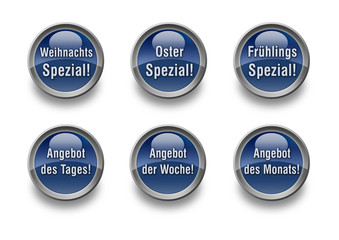 glänzende blaue Buttons 