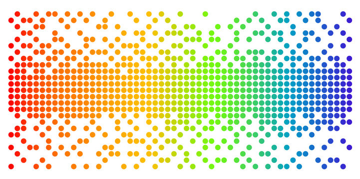 round pixel in rainbow color