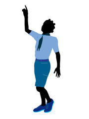 African American Girl Scout Illustration Silhouette