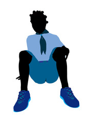 African American Girl Scout Illustration Silhouette