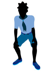 African American Girl Scout Illustration Silhouette
