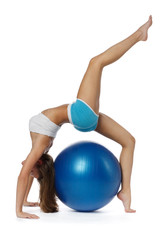 Naklejka premium Woman with gymnastic ball