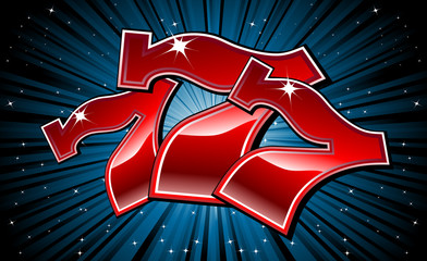 lucky seven slot machine font  vector illustration