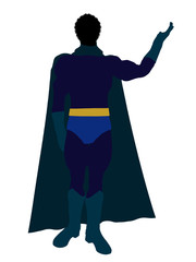 African American Super Hero Illustration Silhouette