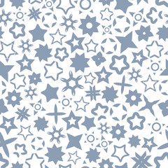 Seamless background with different stars.