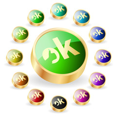 Approved vector buttons.