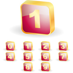 Number buttons. Vector set.