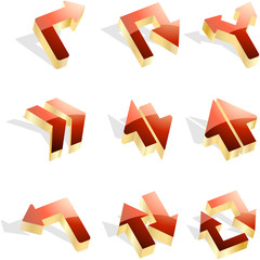 A vector set of useful arrows. Vector illustration.